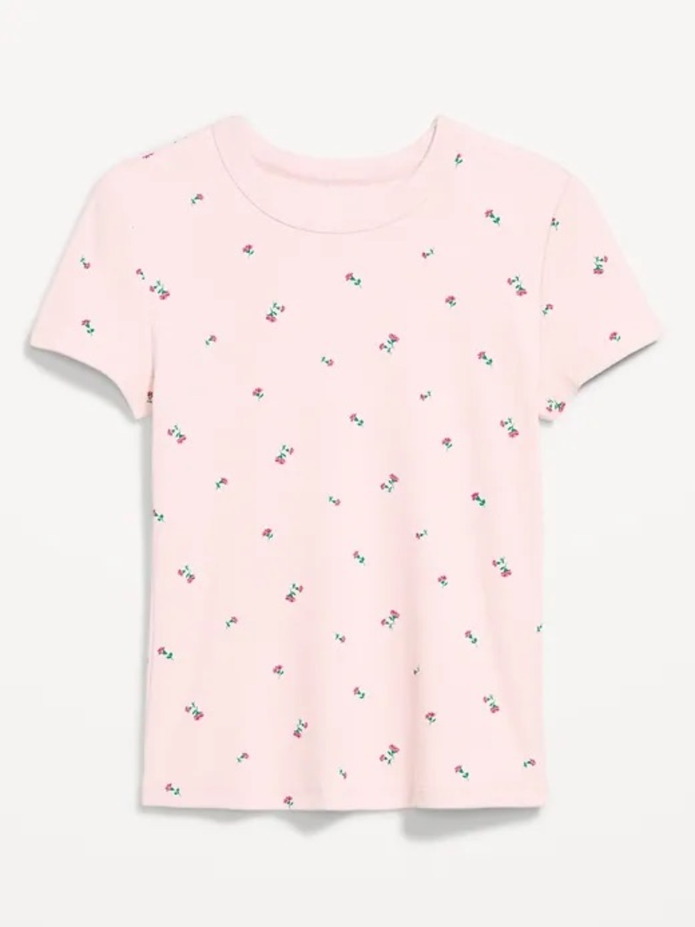 Old Navy, Pink Floral Crewneck Tee